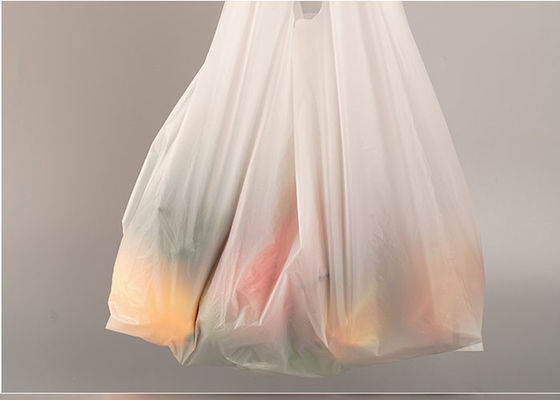μίας χρήσης πλαστική τσάντα μπλουζών φρούτων 14x50cm άσπρη βιοδιασπάσιμη φυτική