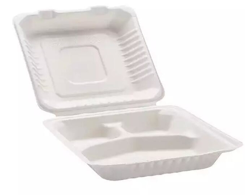 Πάρτε μαζί το μίας χρήσης πλαστικό που 3 εγγράφου της Kraft καλαθάκι με φαγητό διαμερισμάτων προσαρμόζουν