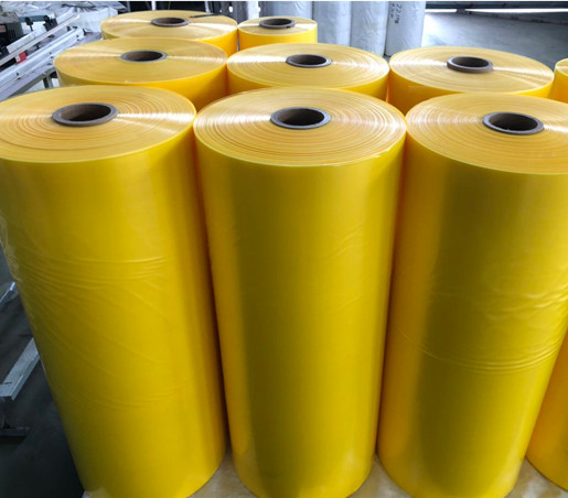Χρώμα Κίτρινο PE Θερμικό συρρικνωτικό / LLDPE Stretch Film για συσκευασία μπουκαλιών / περιτύλιξης ποτών Προστατευτικό